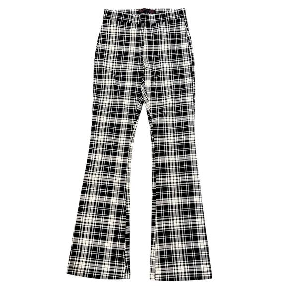 No Boundaries Plaid Pull On Flare Leg Pants Size Small - Picture 1 of 4